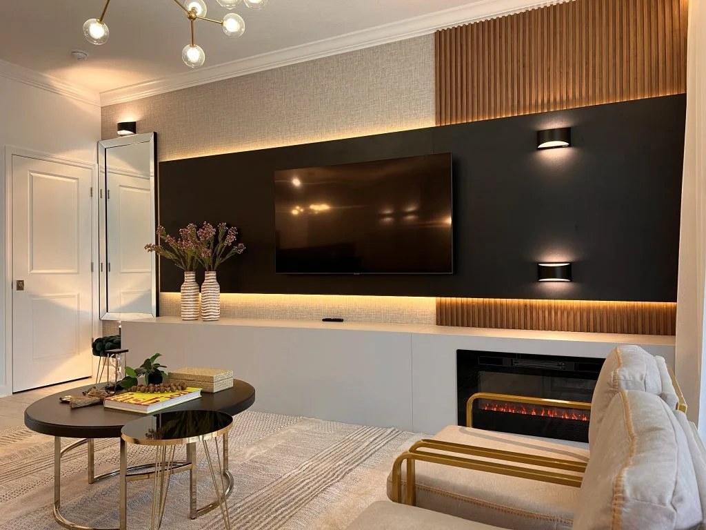 TV Panel & Fireplace